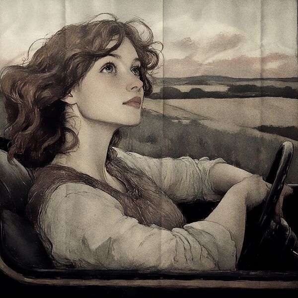 She Drives Through Poetry Print