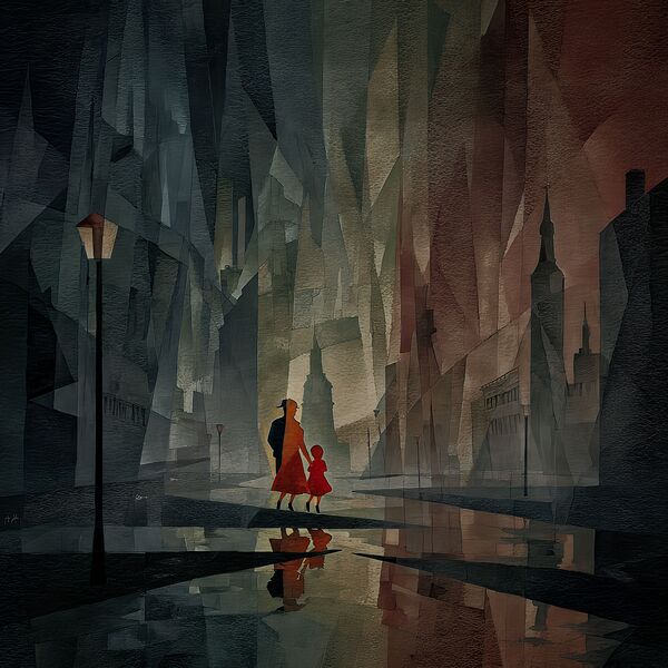 Crimson in the Rain Print