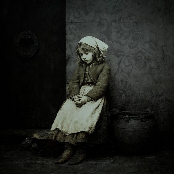 The Girl by the Wall Print