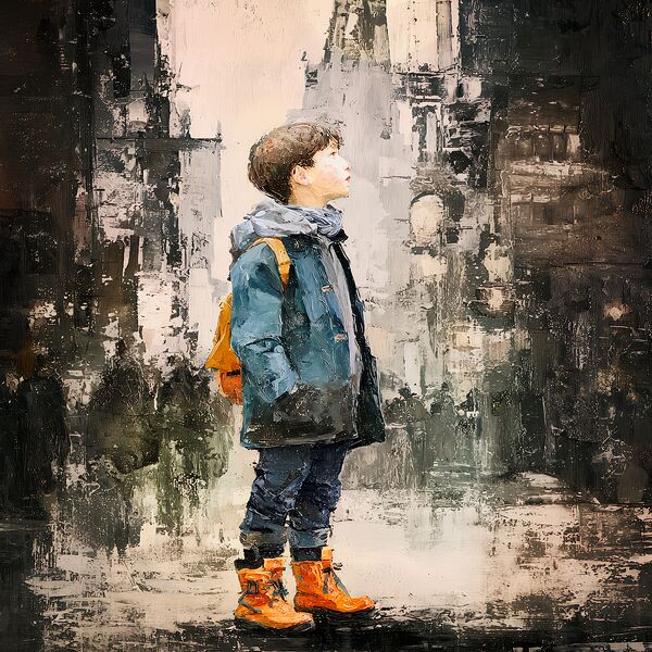 In Orange Boots Print