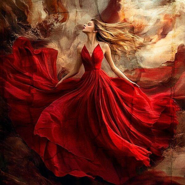 Draped in Fire Print