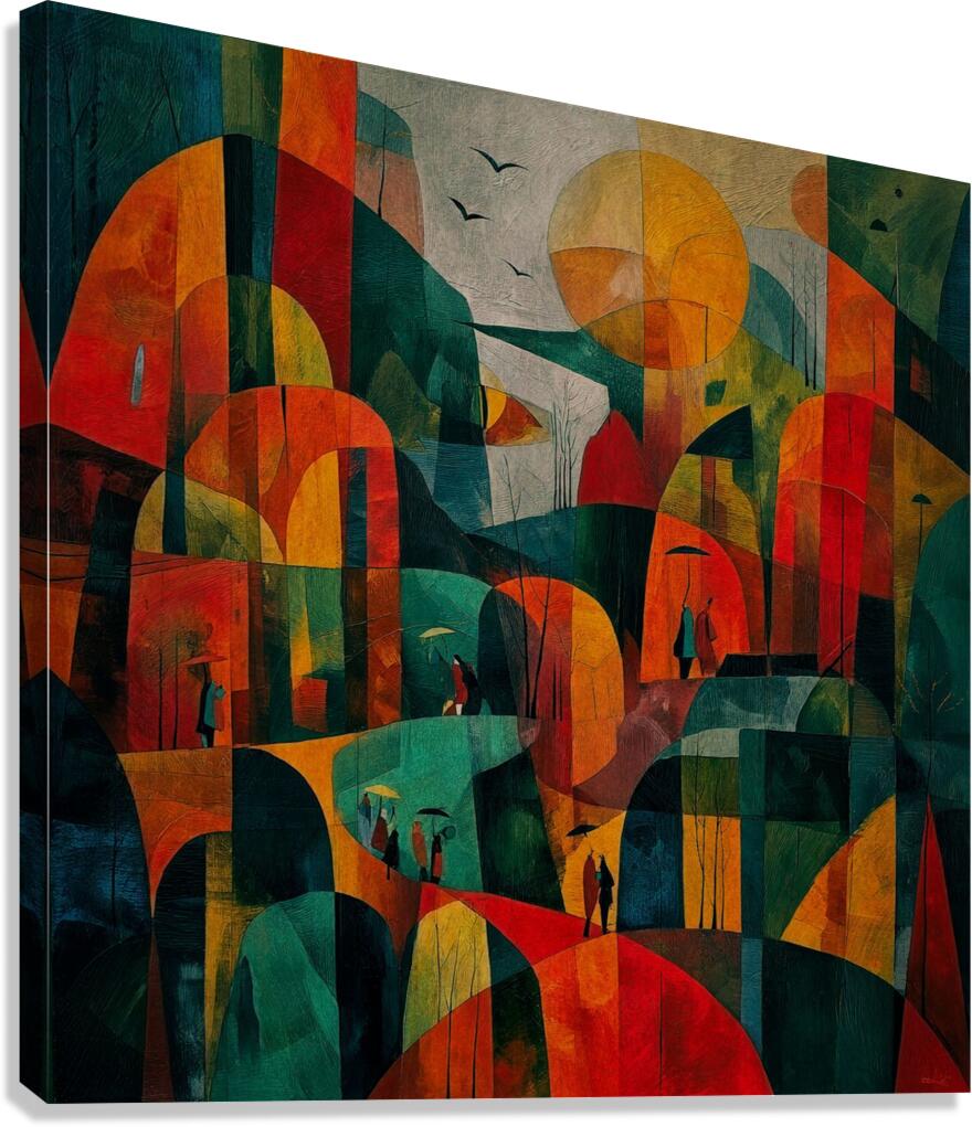 Dance of Umbrellas Canvas Print