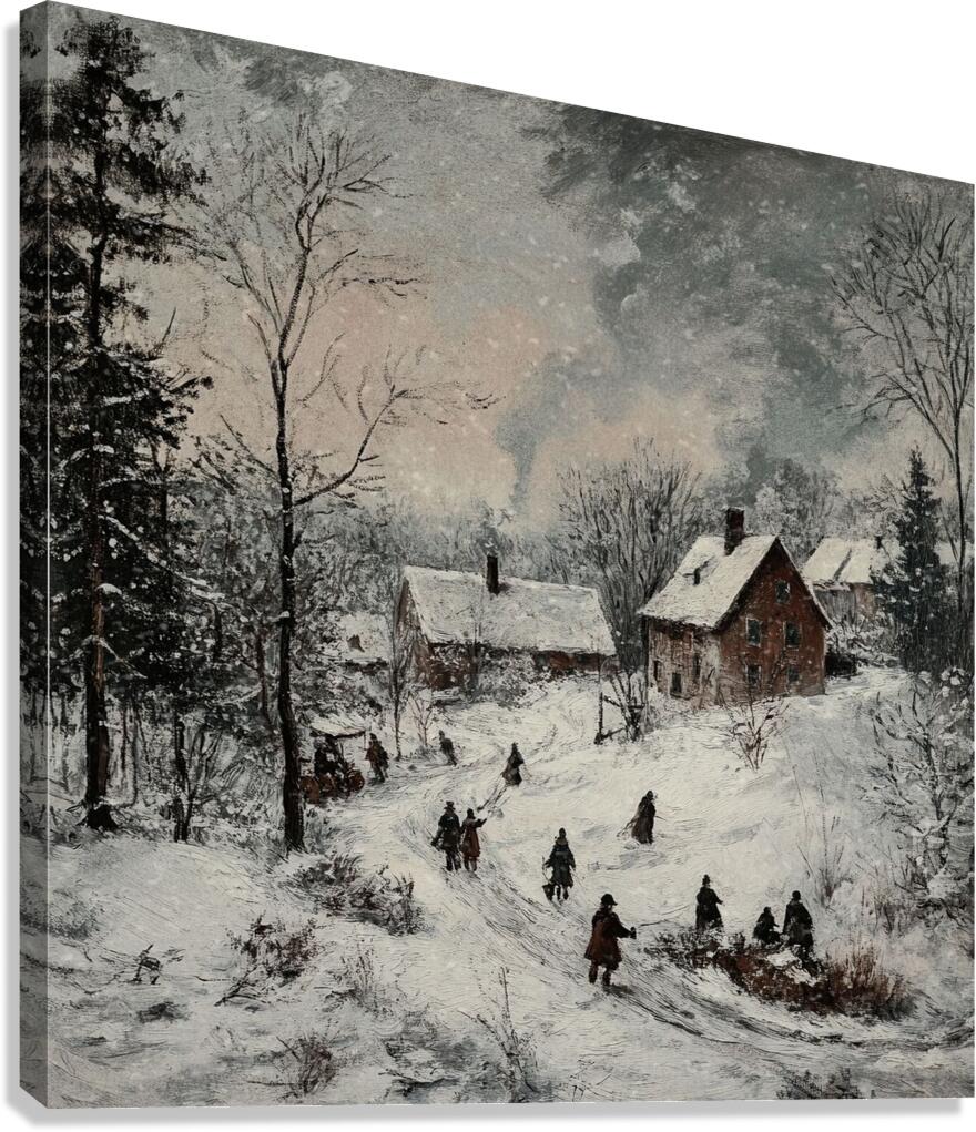 Frozen Village Comes to Life Canvas Print