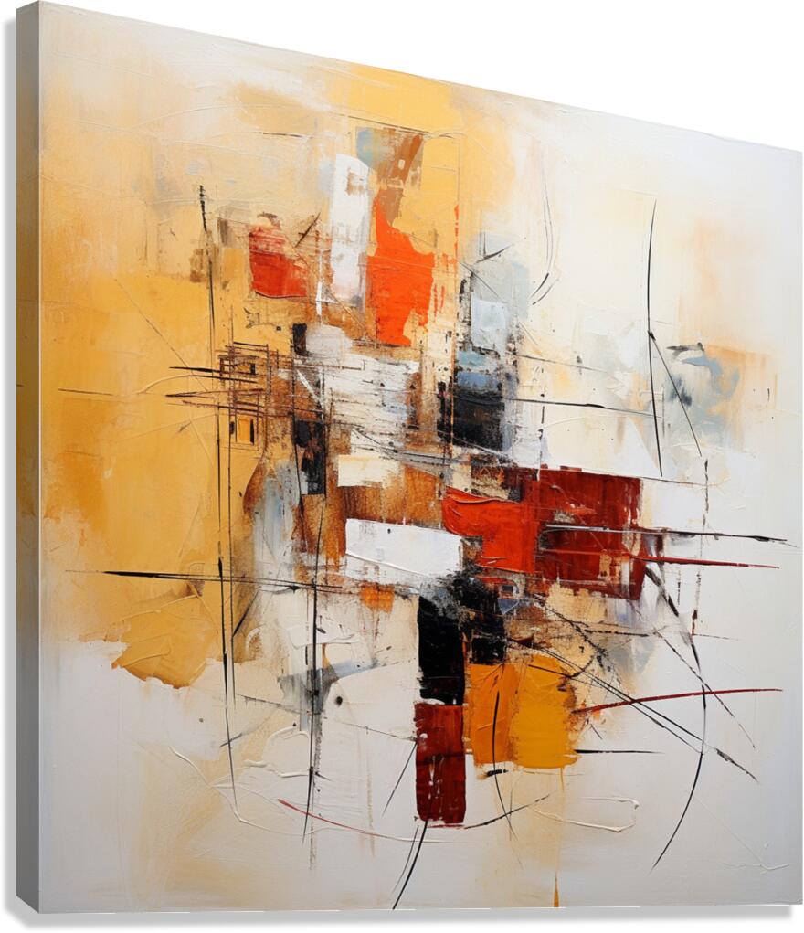 Crosscuts of Red and Black Canvas Print