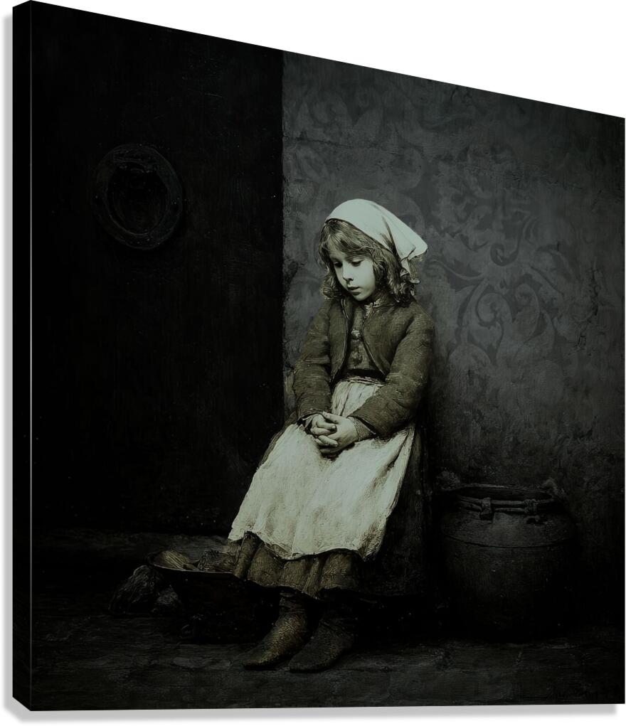 The Girl by the Wall Canvas Print