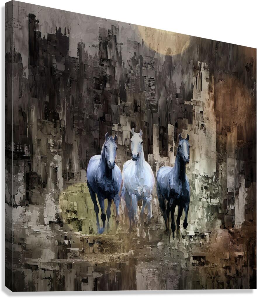 White Horses Canvas Print