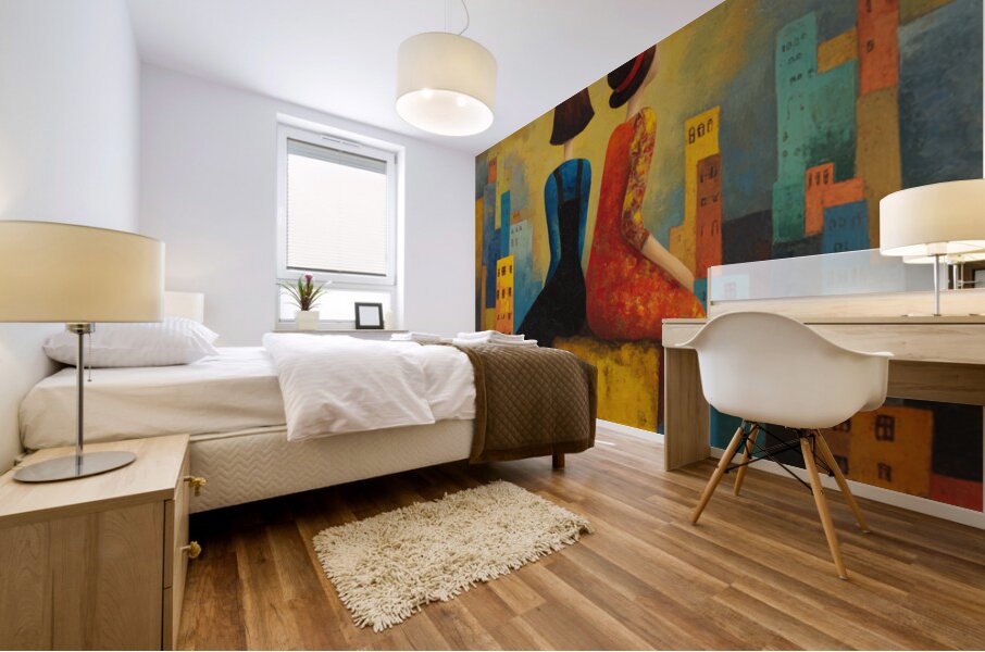 Red and Blue Mural print