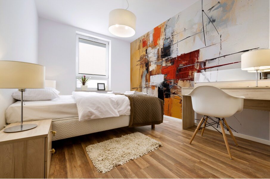 Crosscuts of Red and Black Mural print