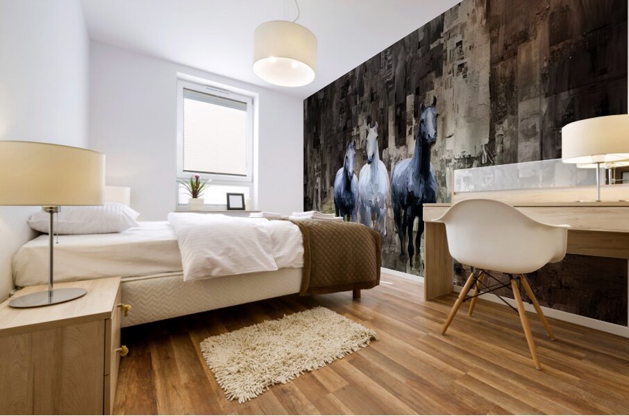 White Horses Mural print