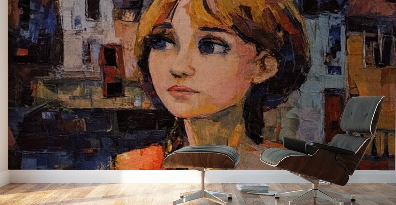 Expression in Orange Wall Murals