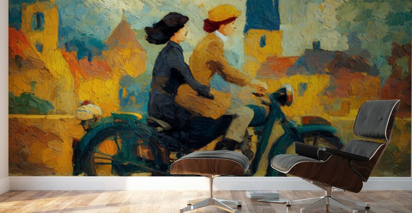 The Blue Motorcycle Wall Murals