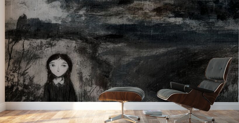 Girl at the Edge Wall Murals