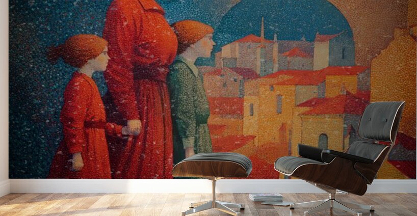 The Joy of Falling Snow Wall Murals