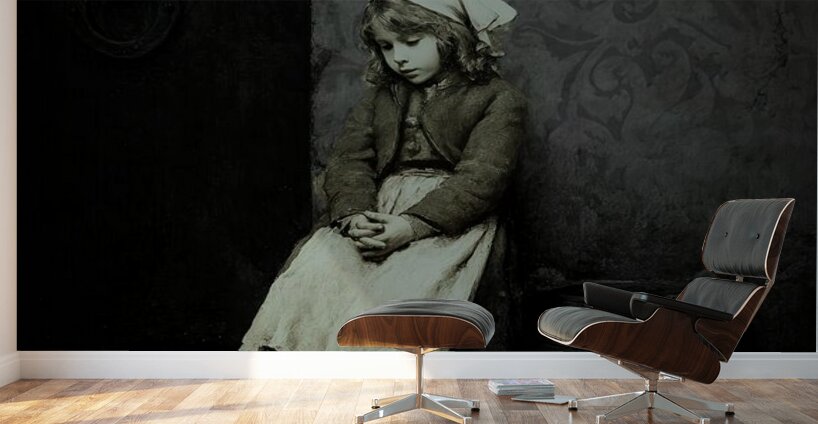 The Girl by the Wall Wall Murals