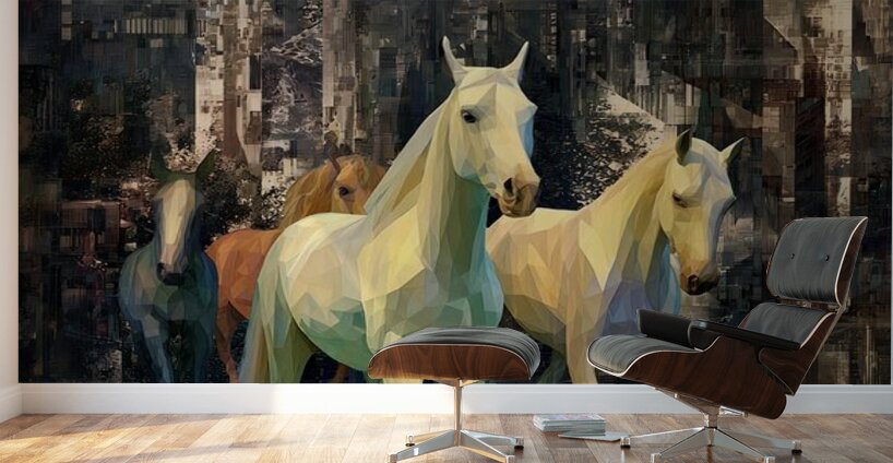 Prismatic Stampede Wall Murals