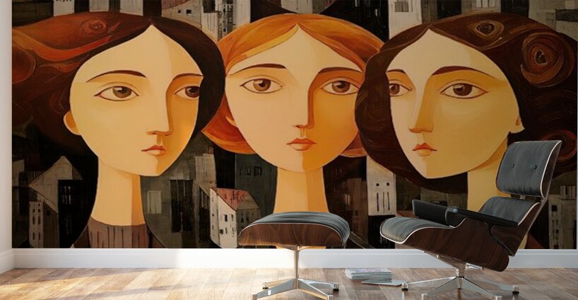 City of Three Minds Wall Murals