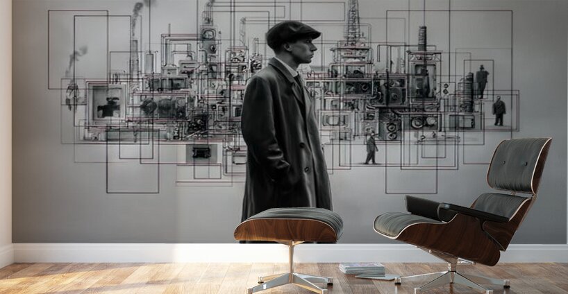 The Lines of Industry Wall Murals