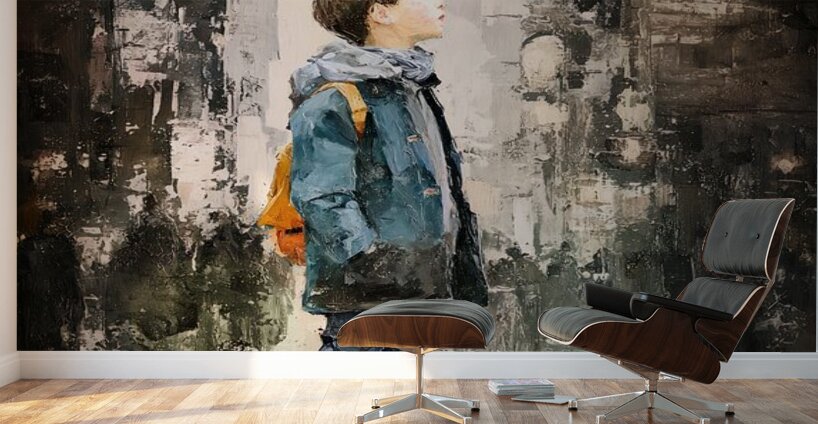 In Orange Boots Wall Murals