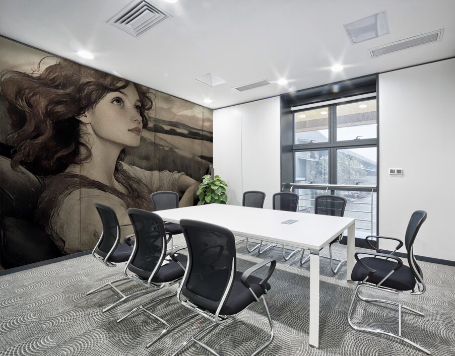 She Drives Through Poetry Wall Printing