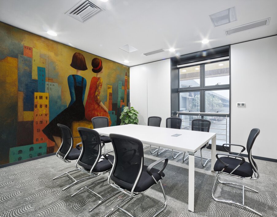 Red and Blue Wall Printing