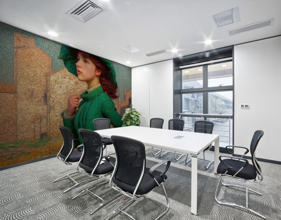 A Portrait in Green Wall Printing