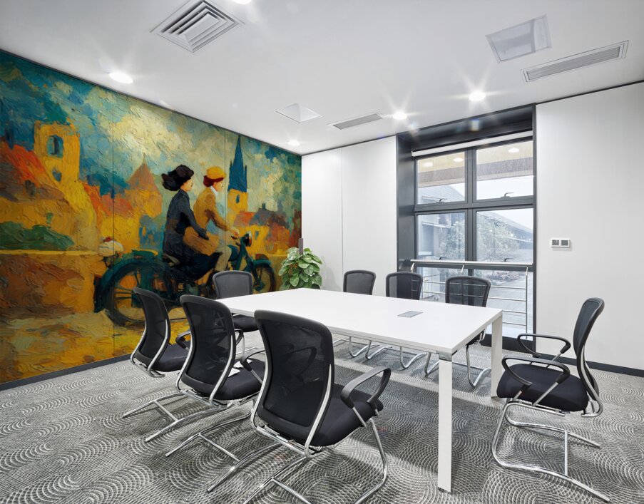 The Blue Motorcycle Wall Printing