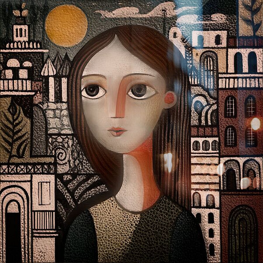 The City Within Her Picture Frame print